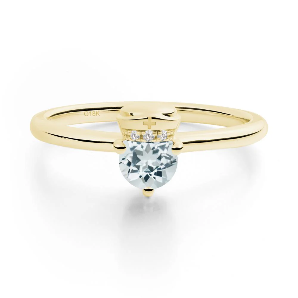 Nurse Cap Inspired Aquamarine Ring - Image 3