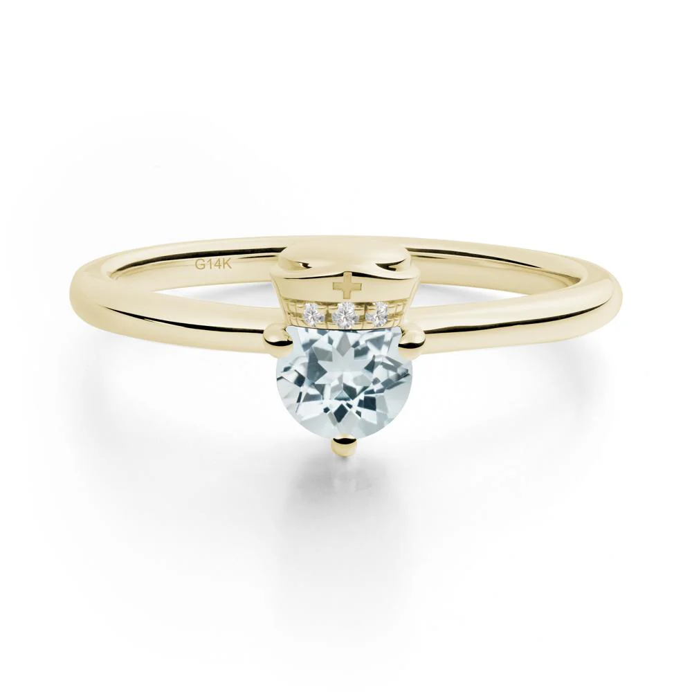 Nurse Cap Inspired Aquamarine Ring - Image 7