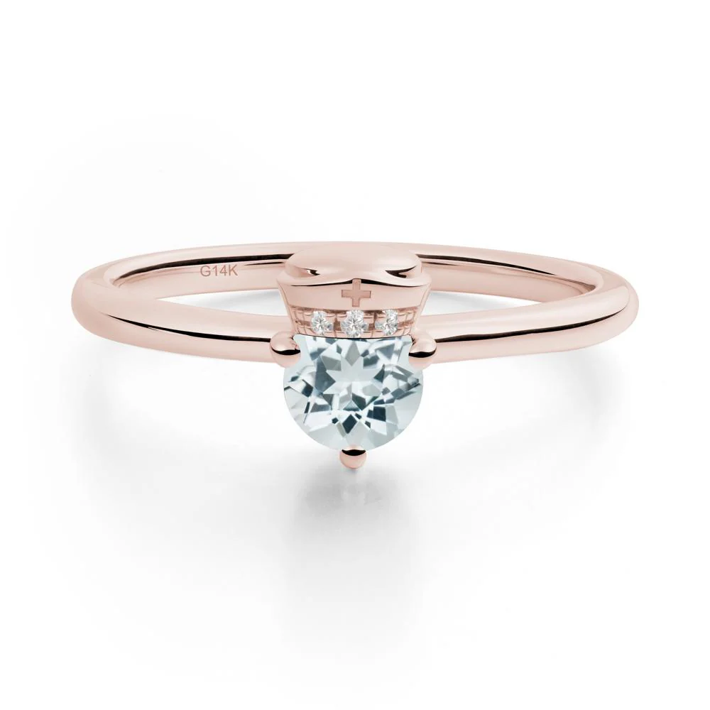 Nurse Cap Inspired Aquamarine Ring - Image 9