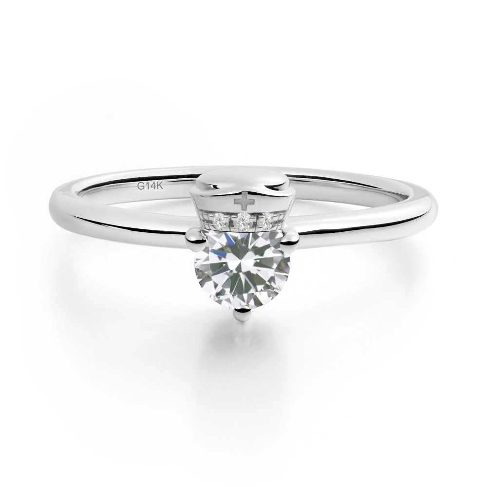 Nurse Cap Inspired Cubic Zirconia Ring - Image 3