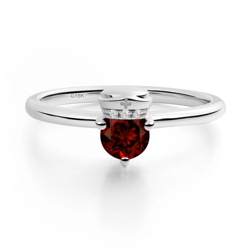 Nurse Cap Inspired Garnet Ring - Image 5