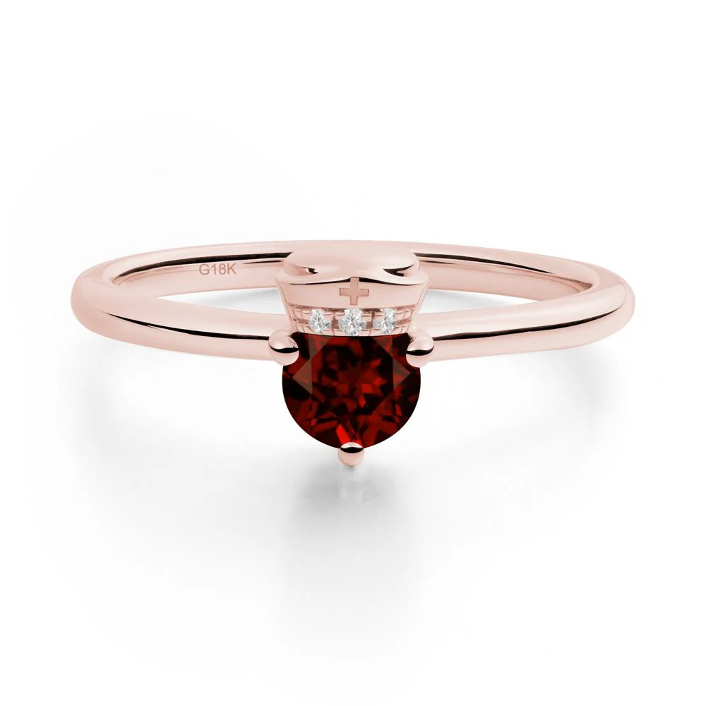 Nurse Cap Inspired Garnet Ring - Image 8