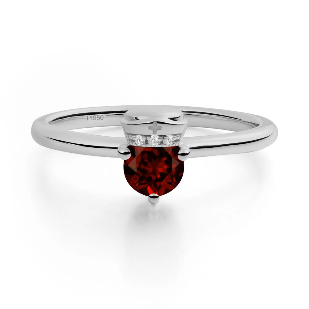 Nurse Cap Inspired Garnet Ring - Image 9