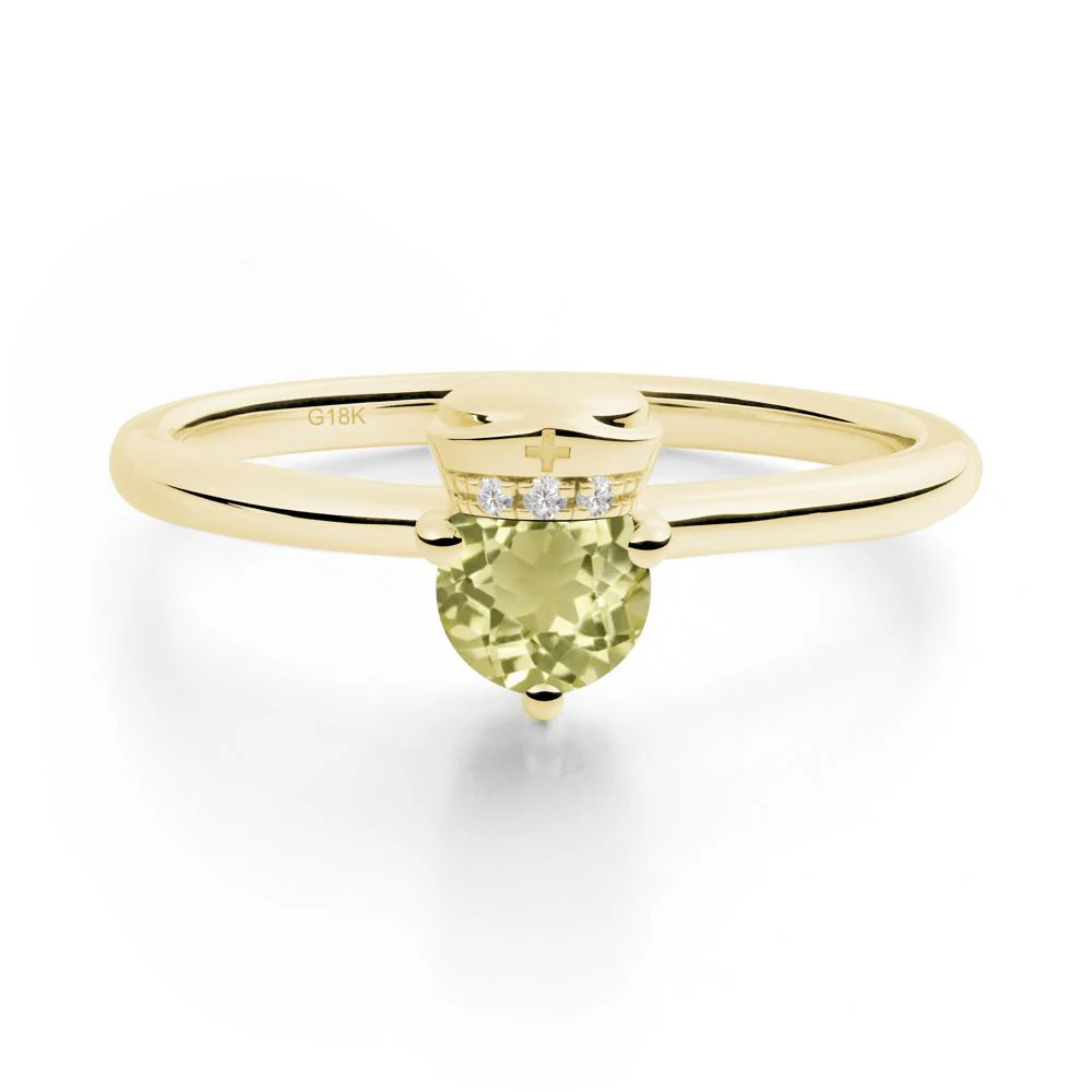 Nurse Cap Inspired Lemon Quartz Ring - Image 2