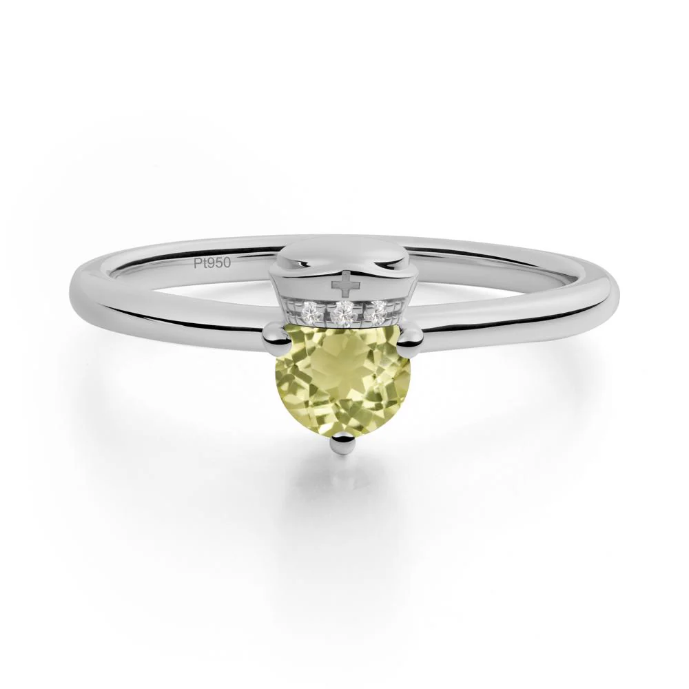 Nurse Cap Inspired Lemon Quartz Ring - Image 4
