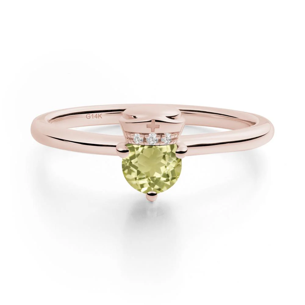 Nurse Cap Inspired Lemon Quartz Ring - Image 5