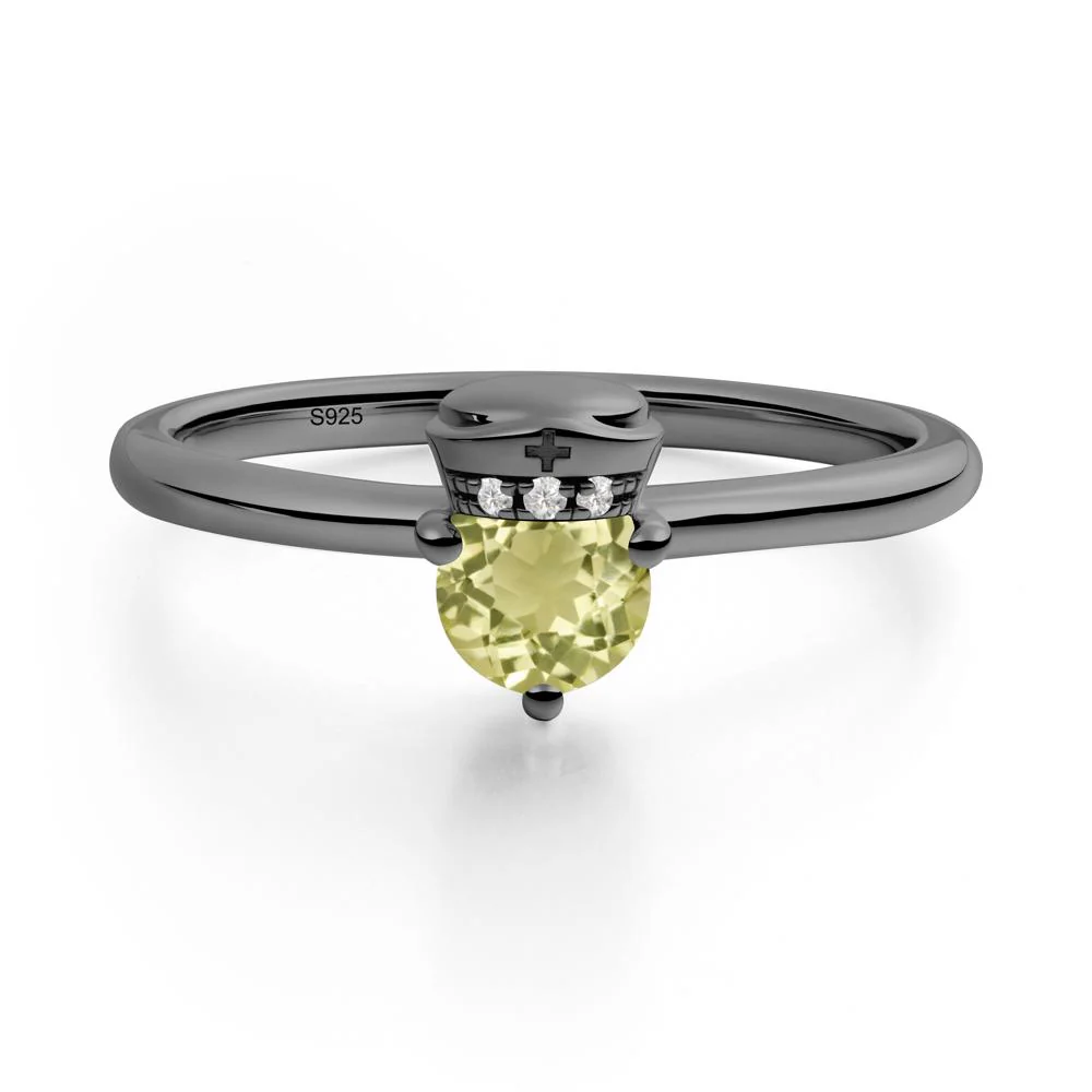 Nurse Cap Inspired Lemon Quartz Ring - Image 7