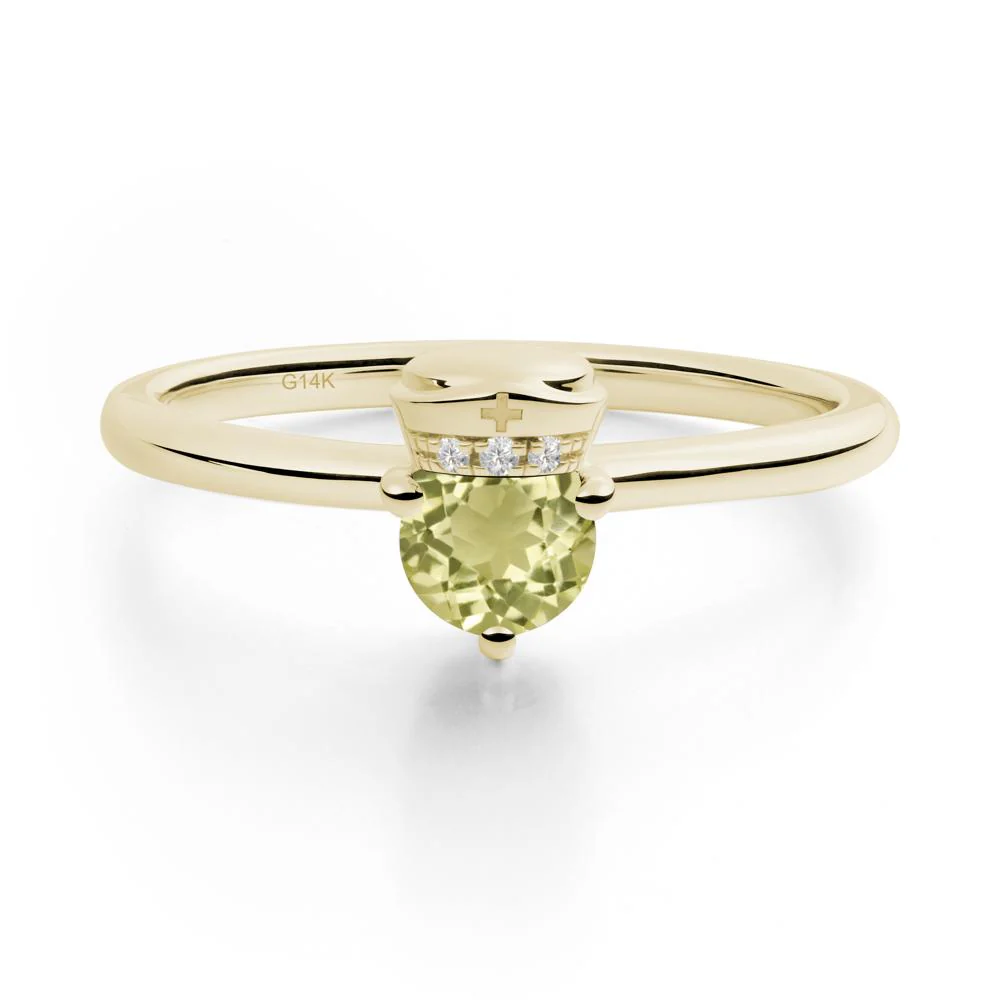 Nurse Cap Inspired Lemon Quartz Ring - Image 8