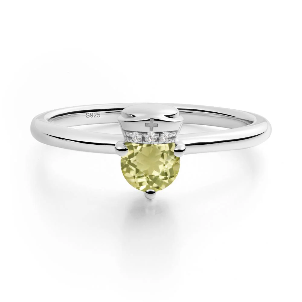 Nurse Cap Inspired Lemon Quartz Ring - Image 9