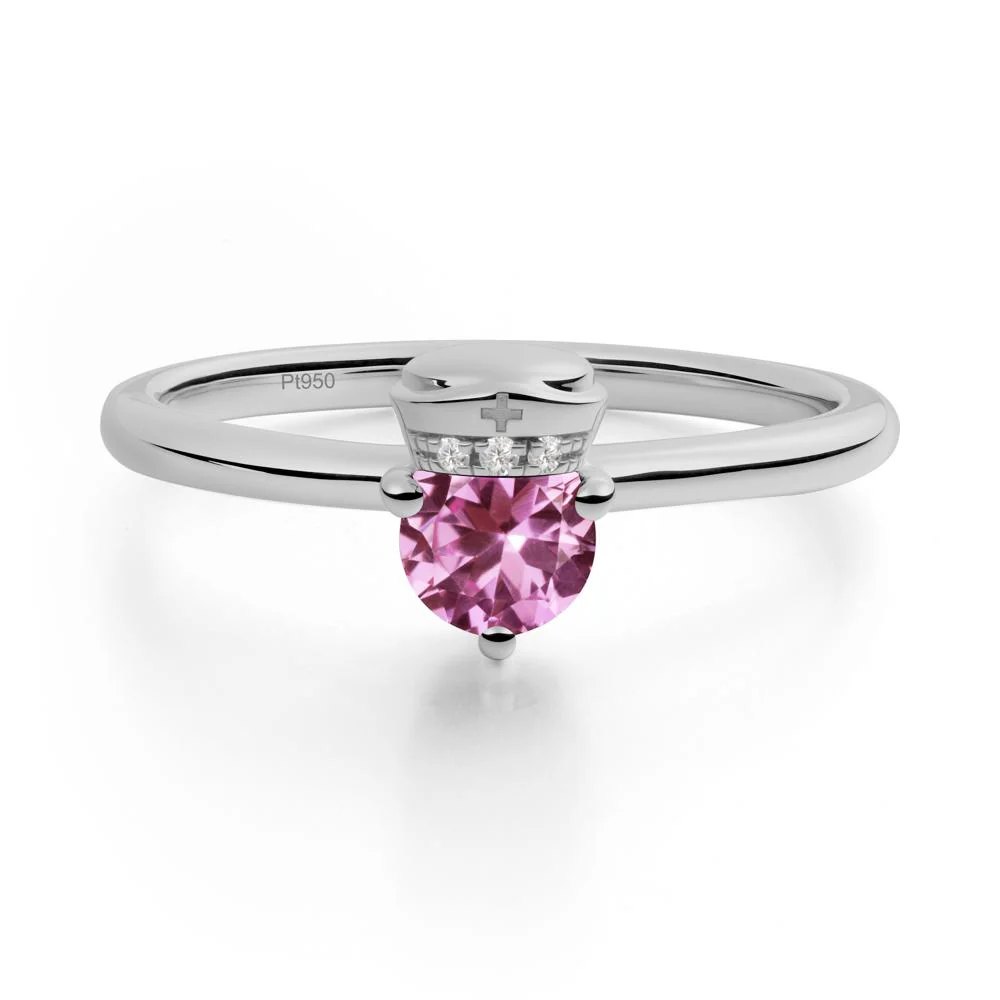 Nurse Cap Inspired Pink Sapphire Ring - Image 6