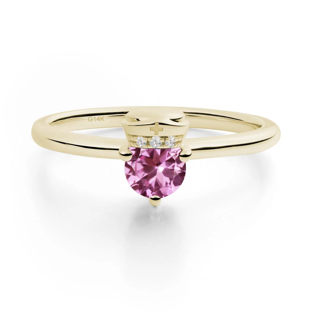 Nurse Cap Inspired Pink Sapphire Ring - Image 8