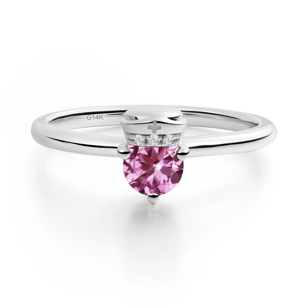 Nurse Cap Inspired Pink Sapphire Ring - Image 9