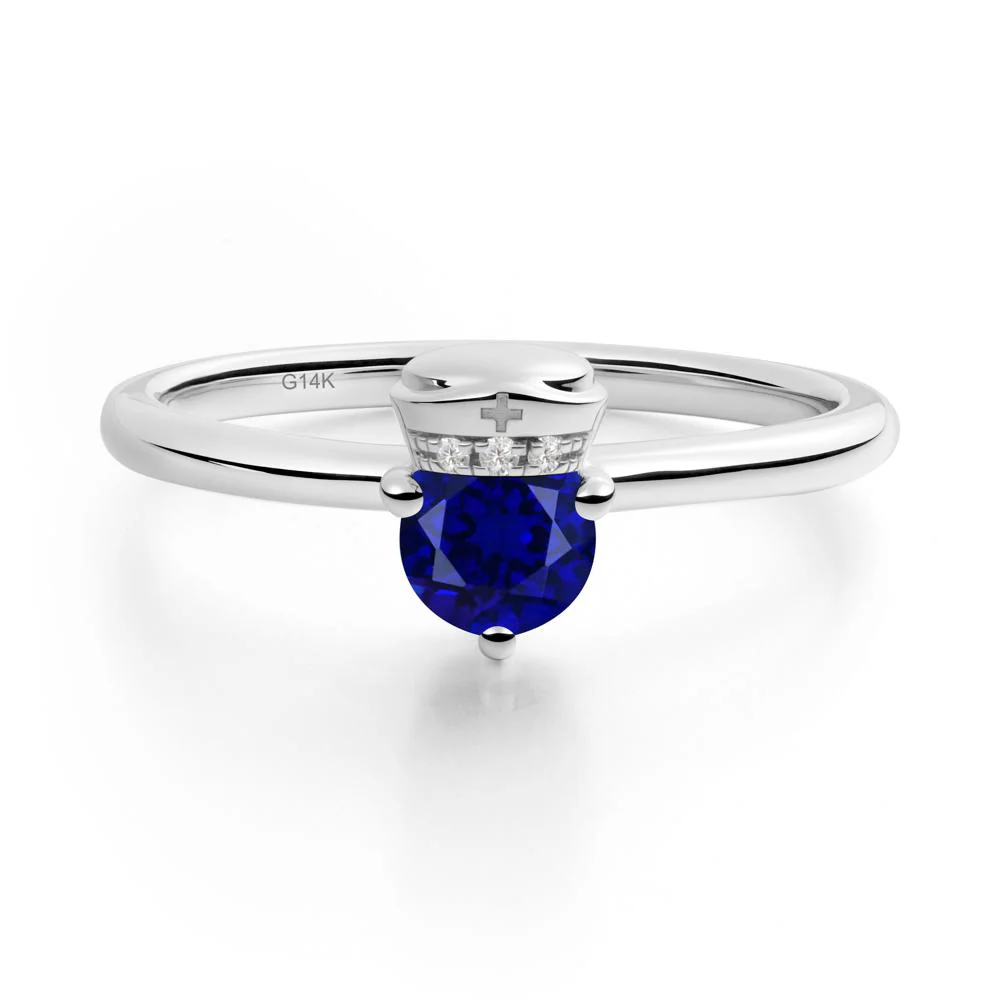 Nurse Cap Inspired Sapphire Ring - Image 2