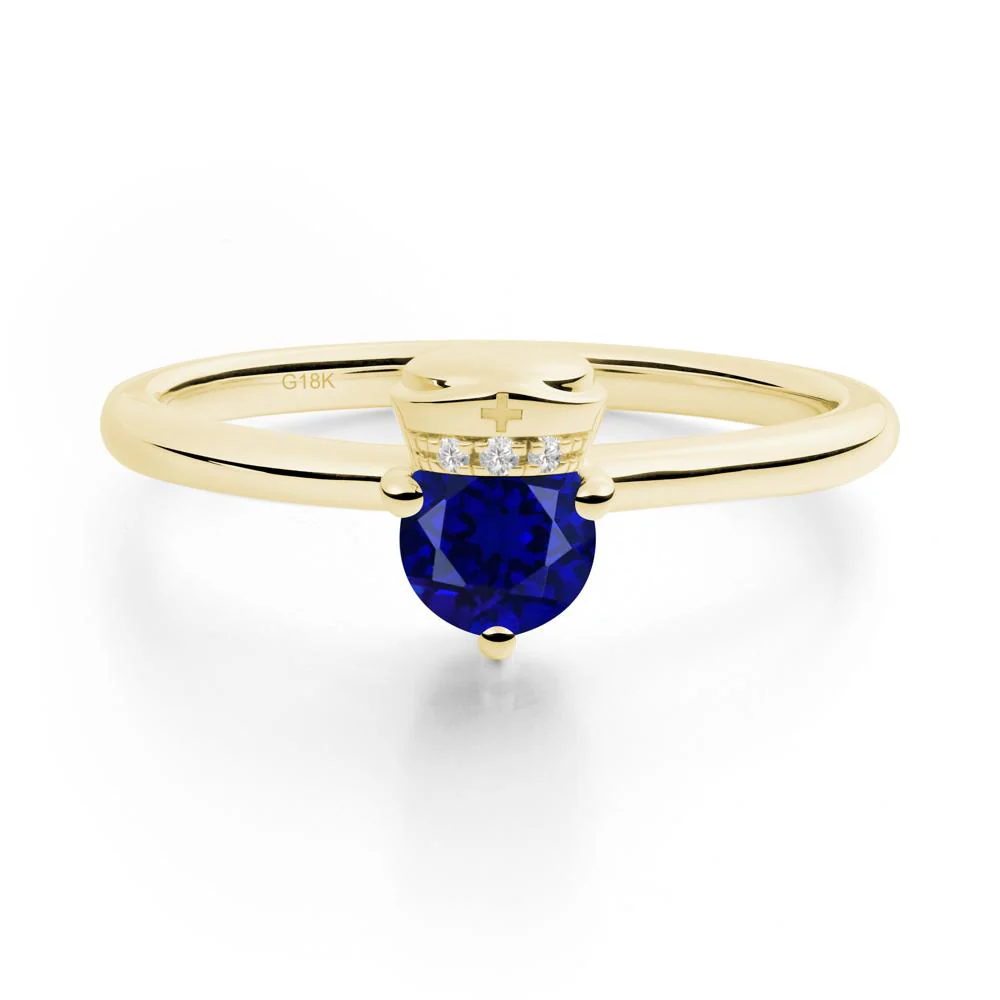Nurse Cap Inspired Sapphire Ring - Image 8