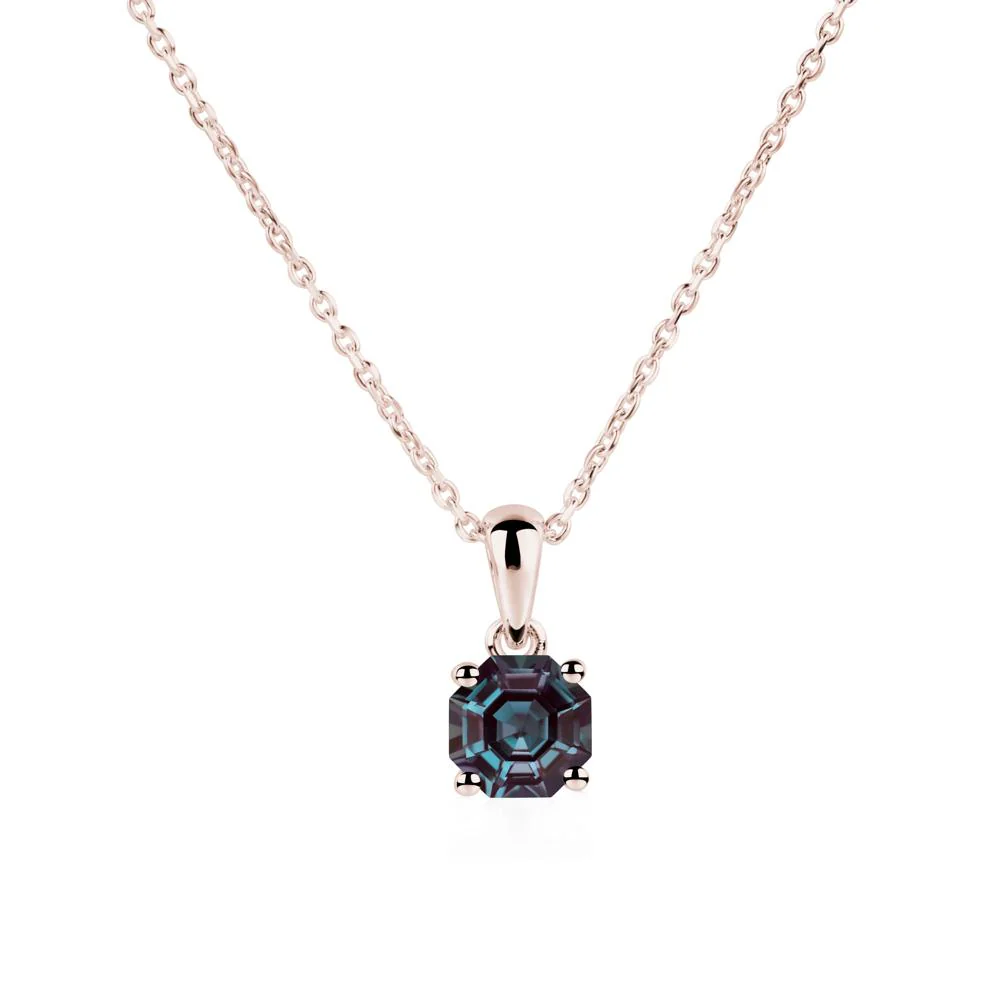Octagon Alexandrite Solitaire Necklace - Image 5