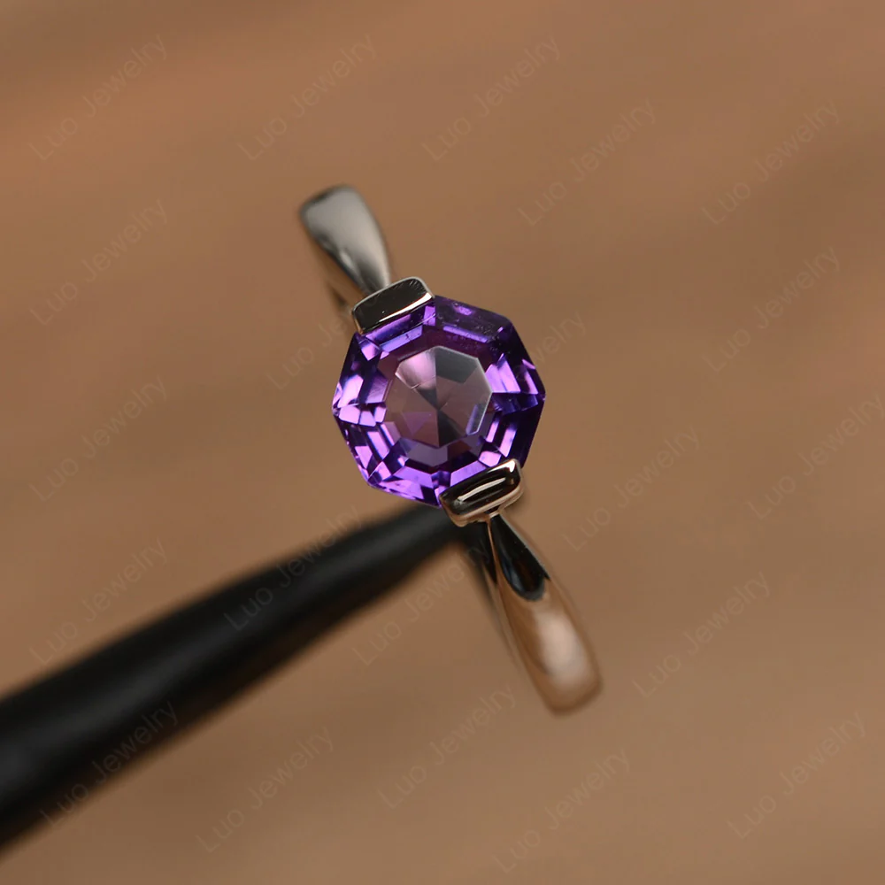 Amethyst Octagon Engagement Ring - Image 2