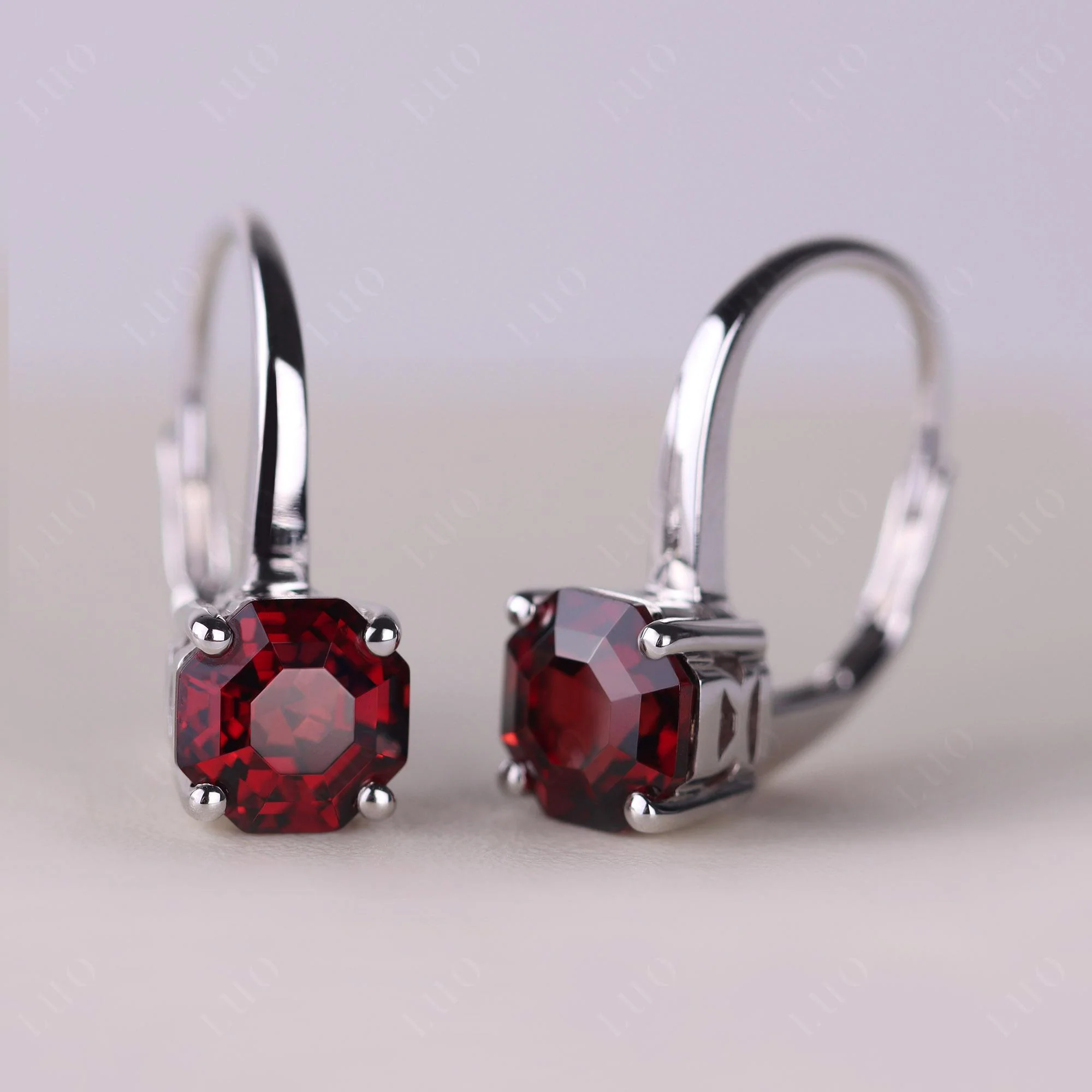 Garnet Leverback Earrings - Image 10