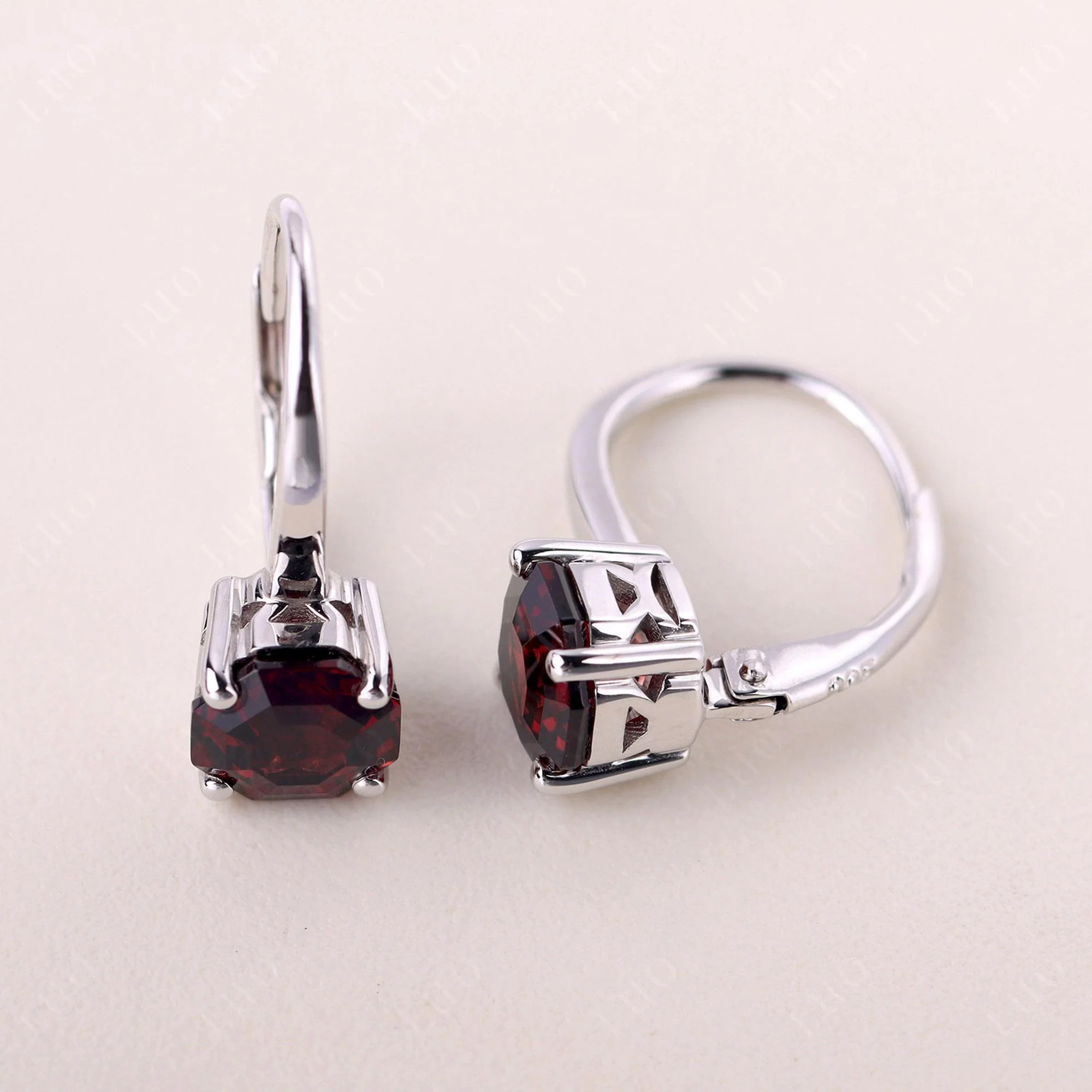 Garnet Leverback Earrings - Image 11