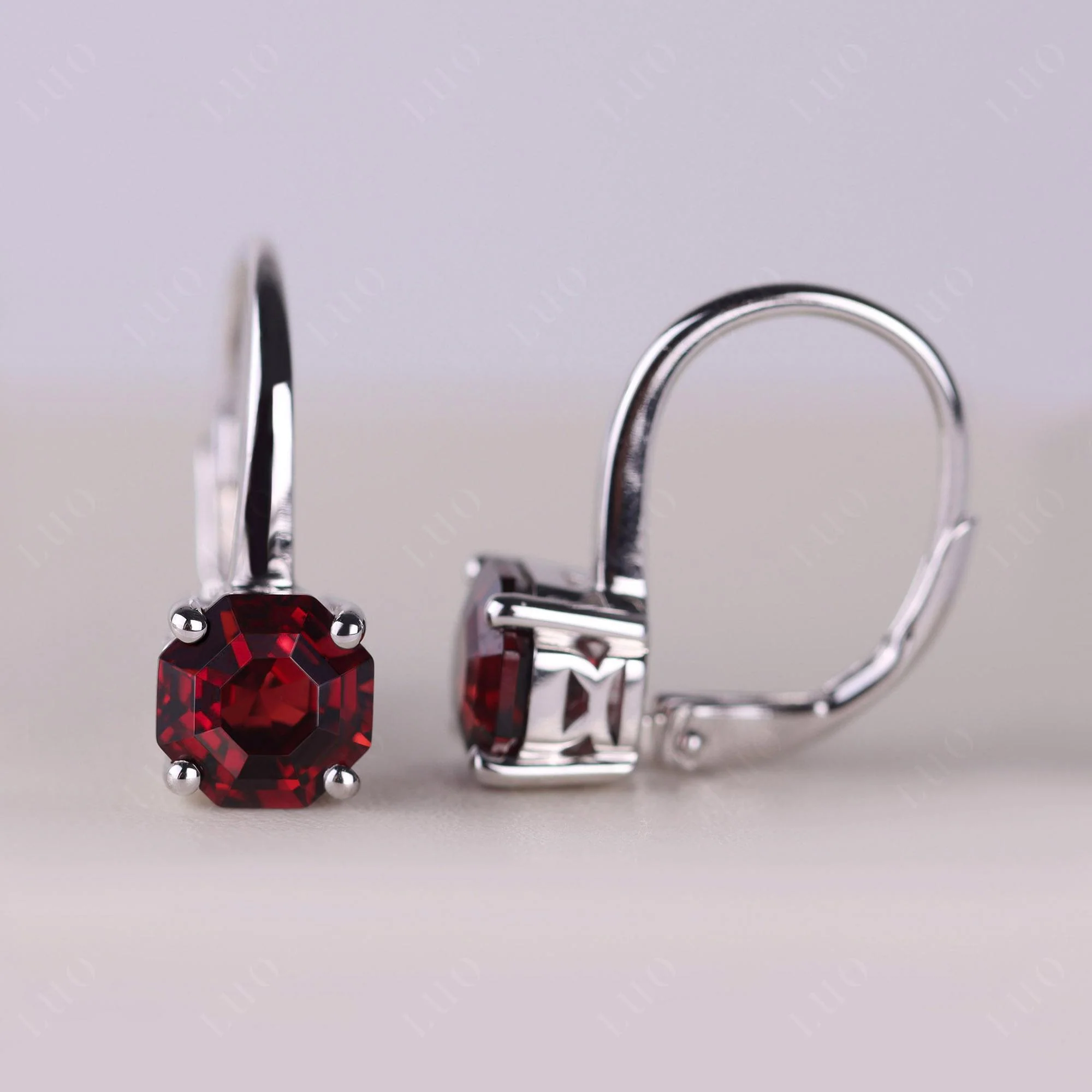 Garnet Leverback Earrings - Image 12