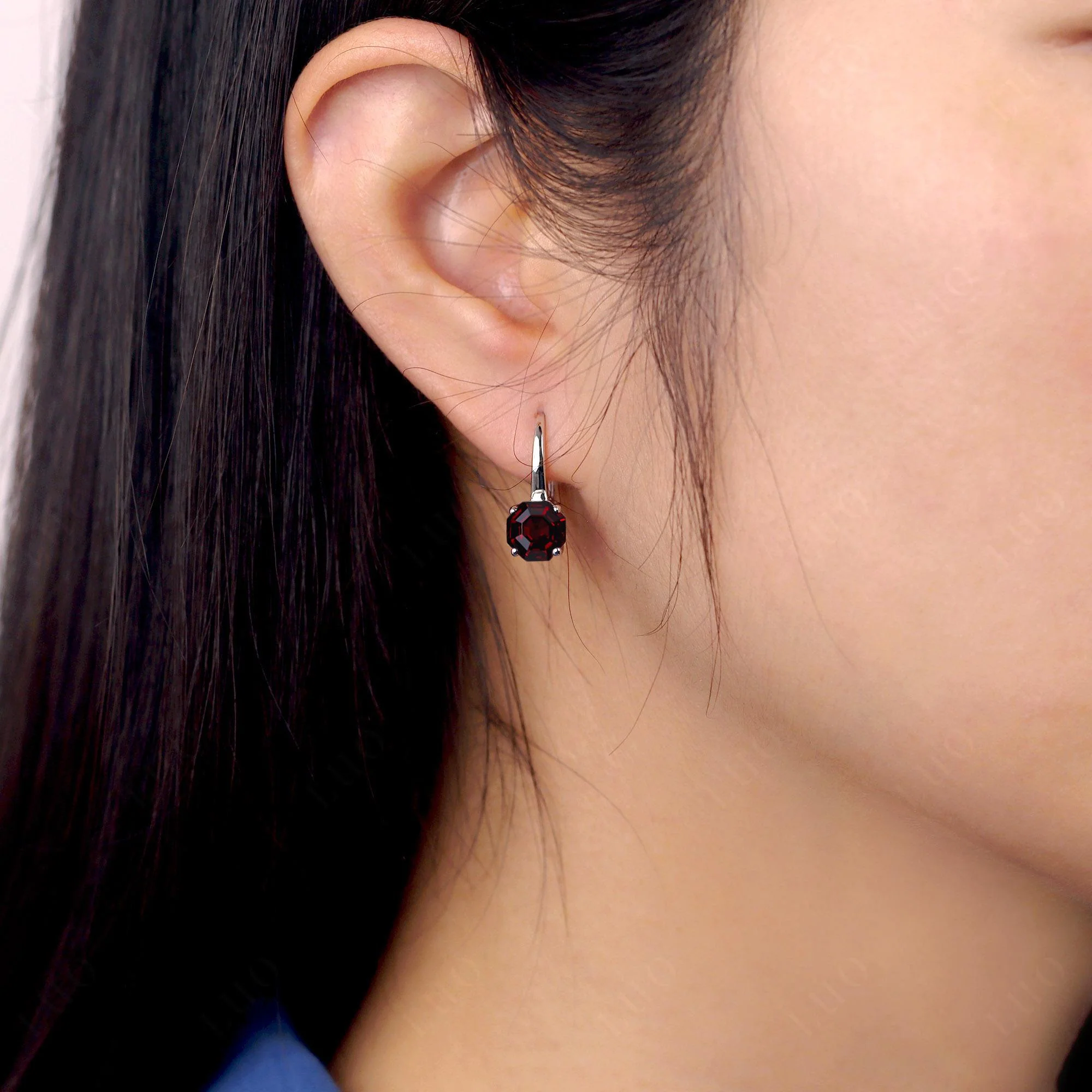 Garnet Leverback Earrings - Image 13
