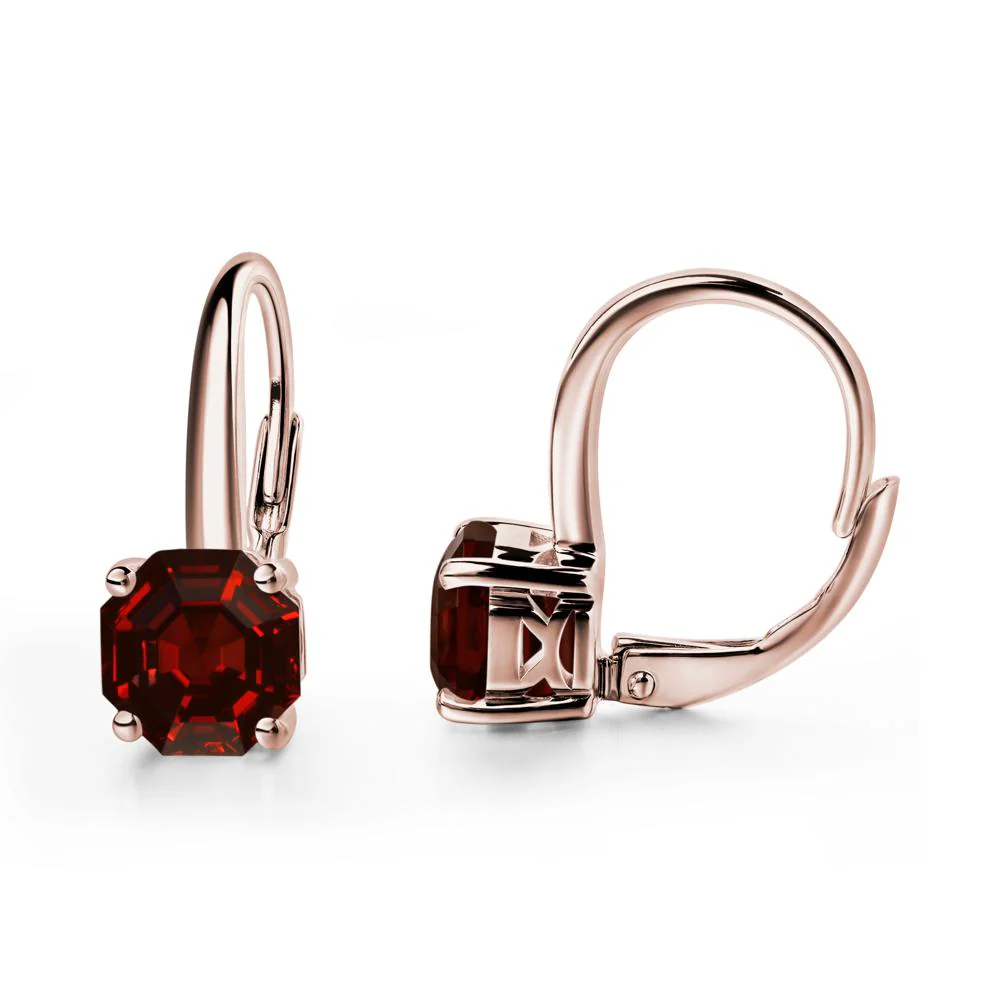 Garnet Leverback Earrings - Image 5