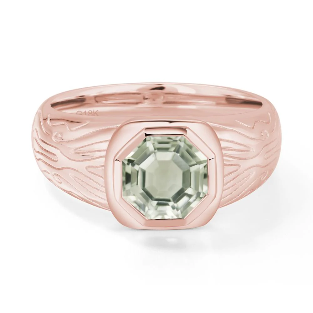 Octagon Cut Green Amethyst Ring for Men - Image 8