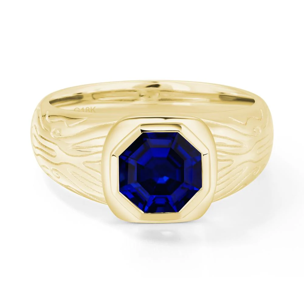 Octagon Cut Sapphire Ring for Men