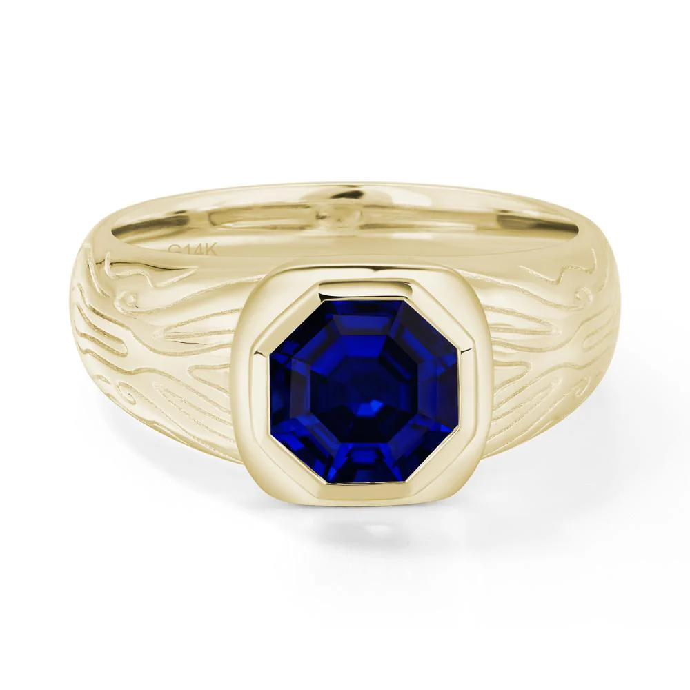 Octagon Cut Sapphire Ring for Men - Image 8