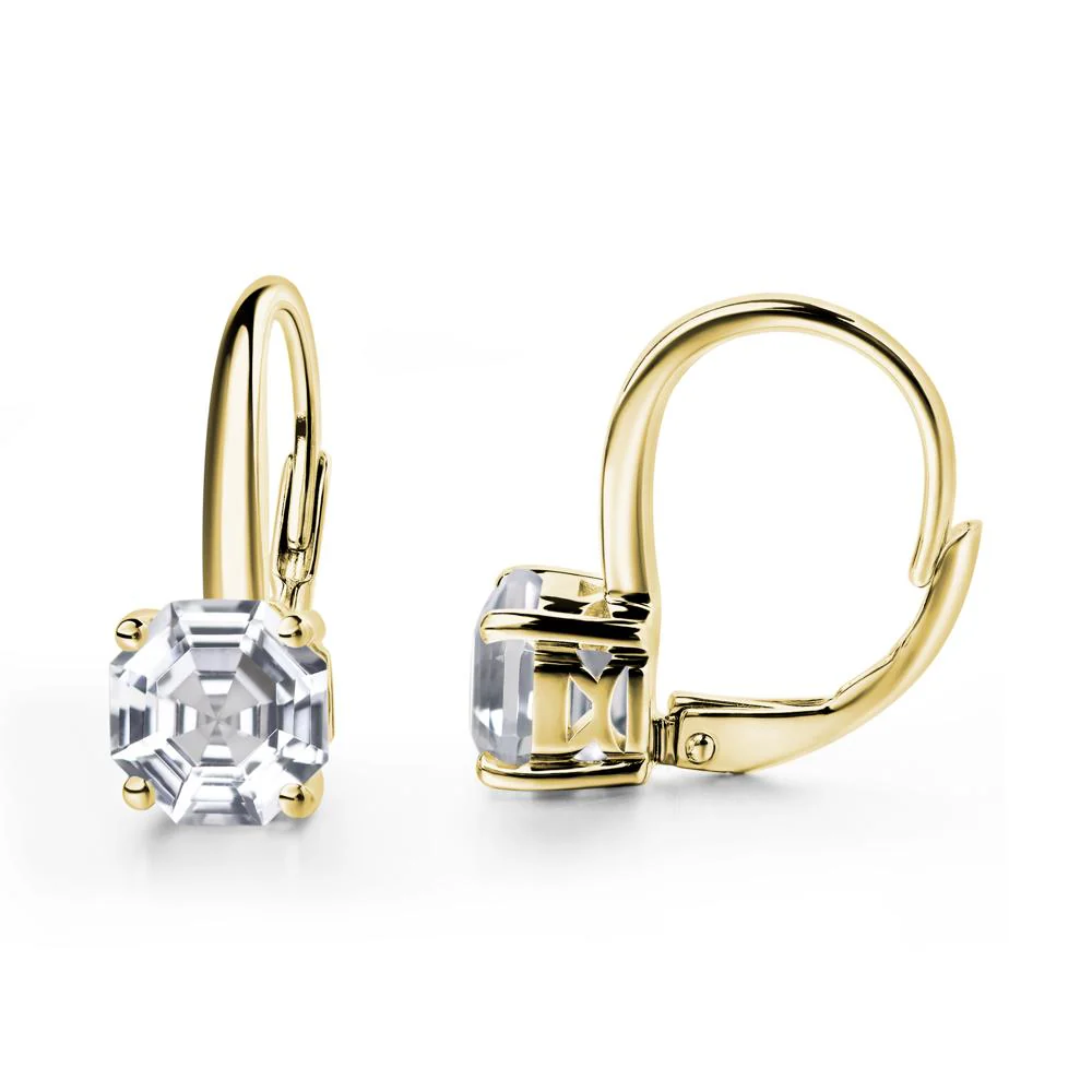 White Topaz Leverback Earrings - Image 8