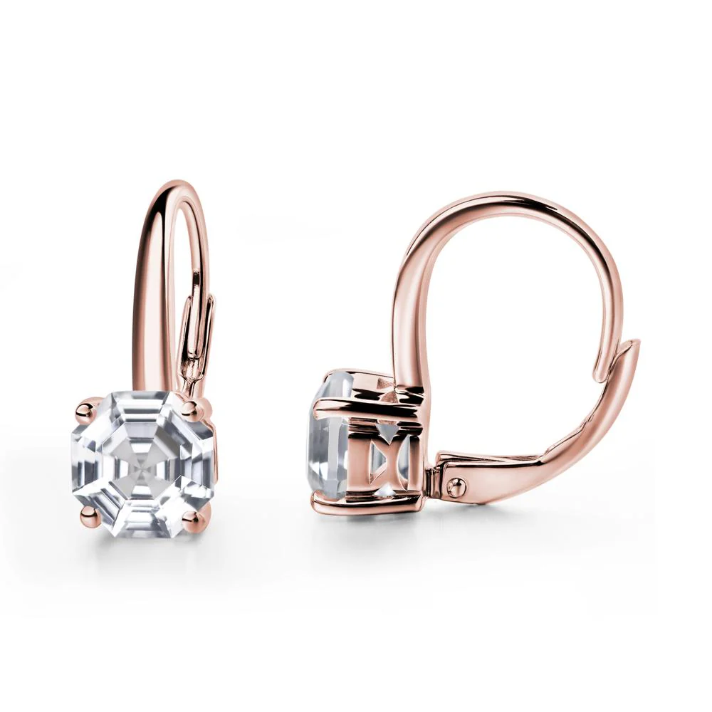 White Topaz Leverback Earrings - Image 9