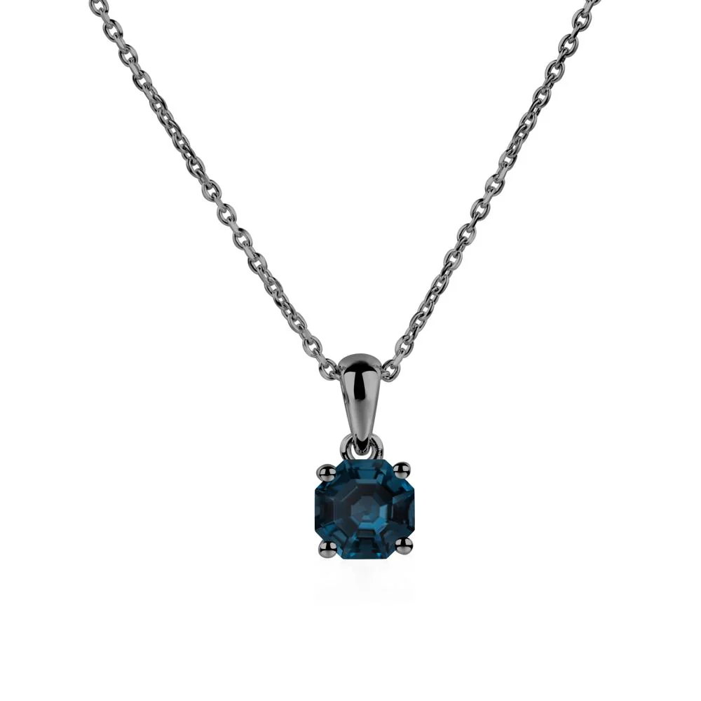 Octagon London Blue Topaz Solitaire Necklace - Image 3