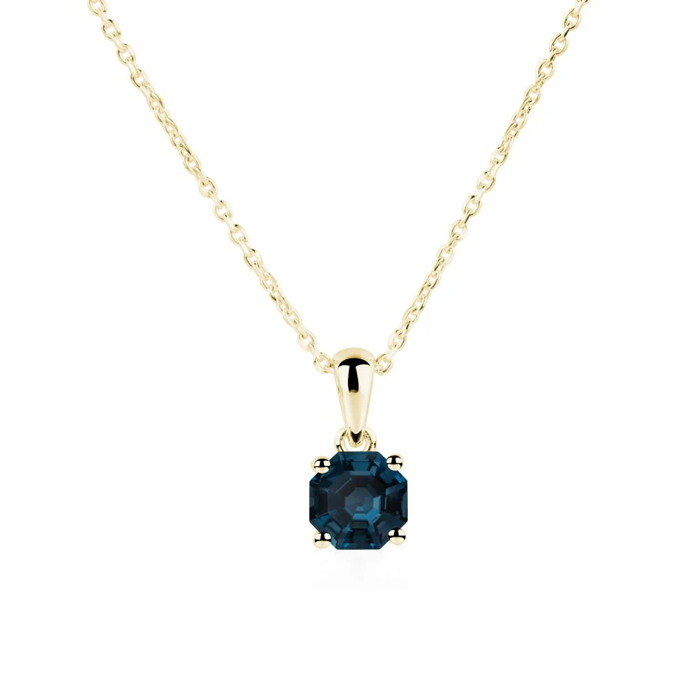 Octagon London Blue Topaz Solitaire Necklace - Image 8