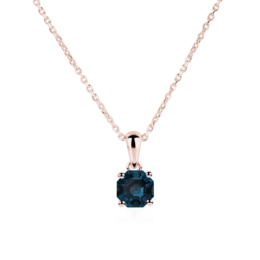 Octagon London Blue Topaz Solitaire Necklace - Image 9