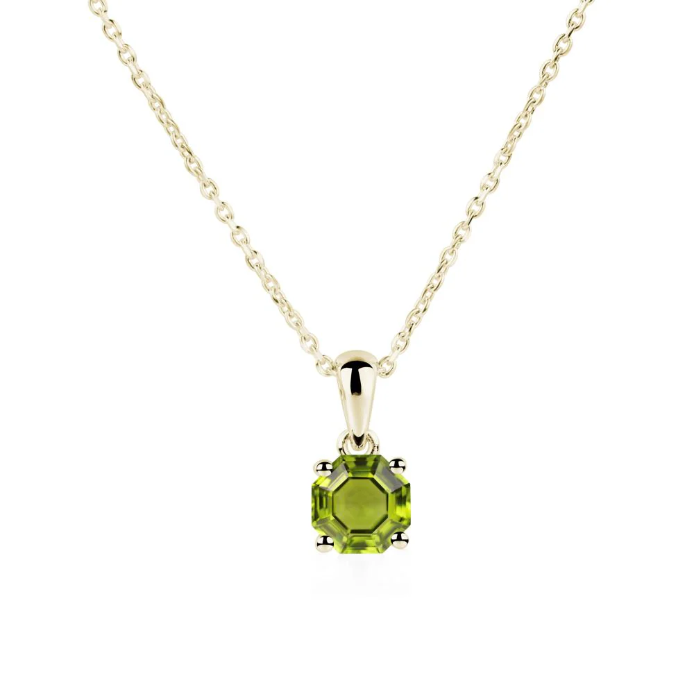 Octagon Peridot Solitaire Necklace - Image 5