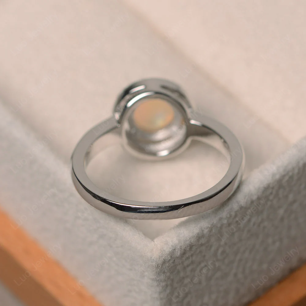 Opal Cabochon Halo Ring - Image 3