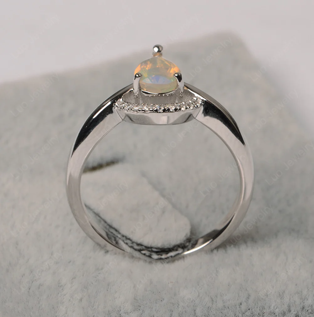 Opal Teardrop Engagement Ring - Image 2