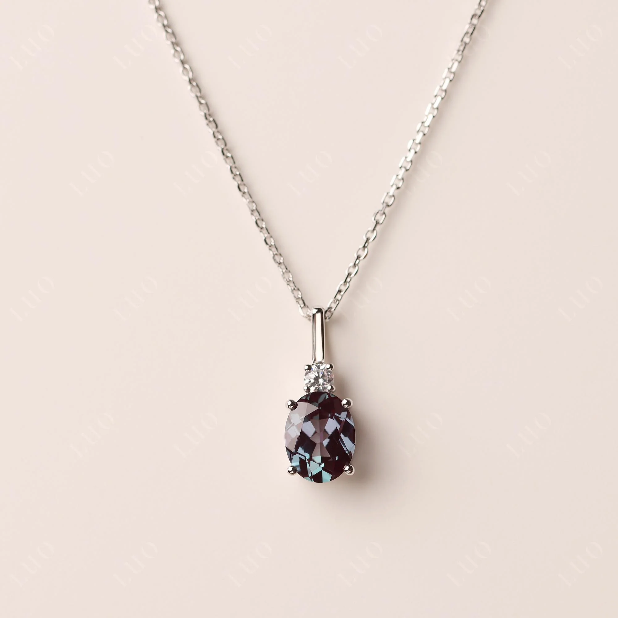 Simple Oval Alexandrite Necklace - Image 10