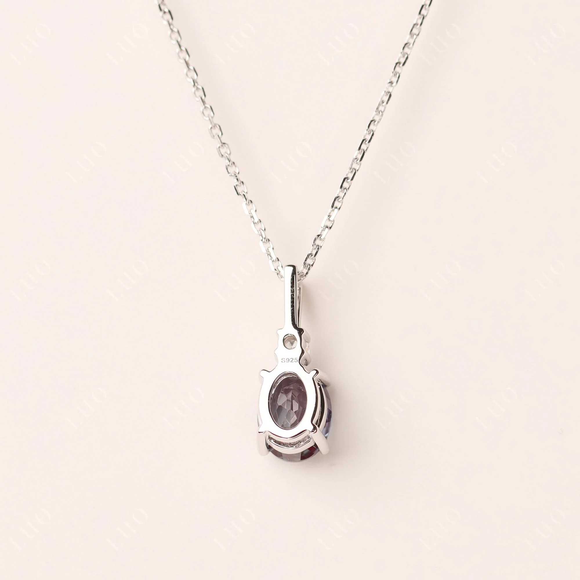 Simple Oval Alexandrite Necklace - Image 11