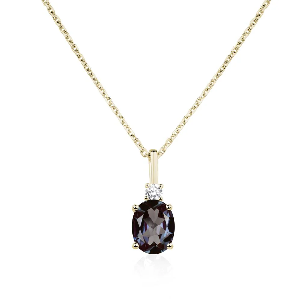 Simple Oval Alexandrite Necklace - Image 4