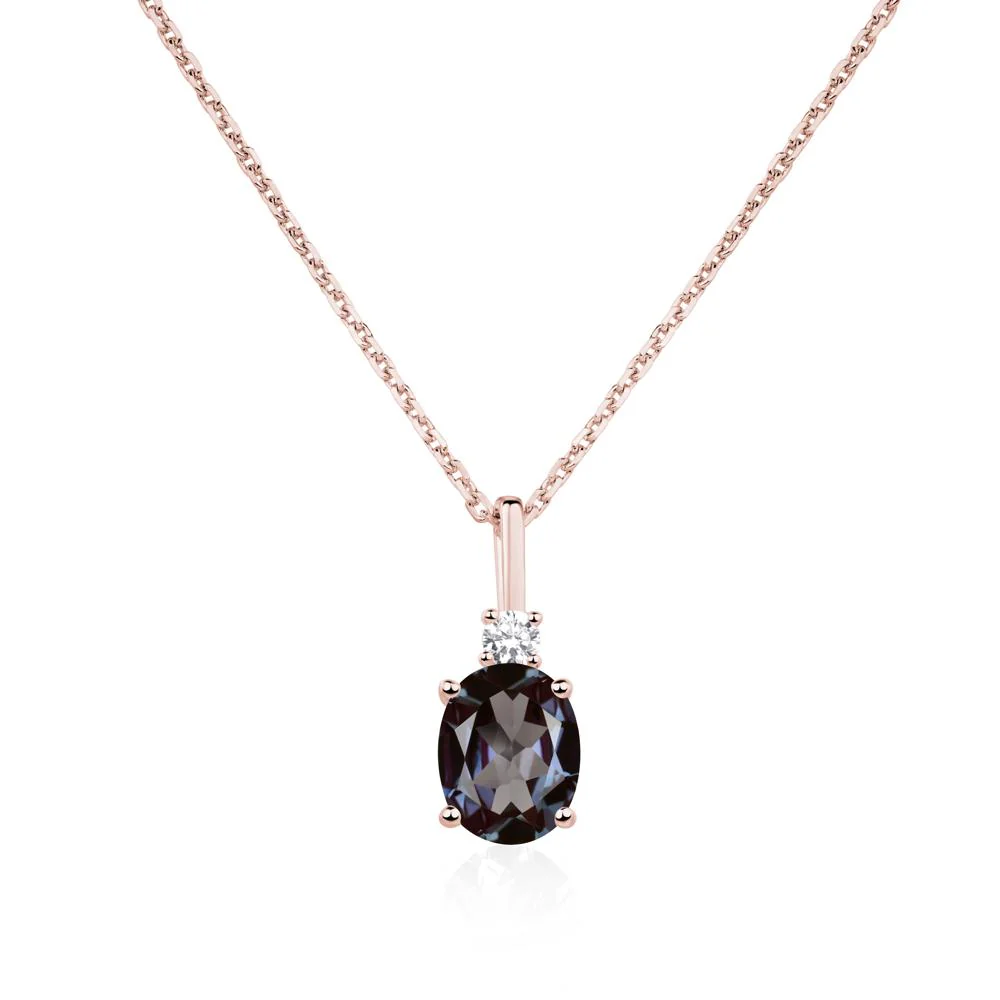 Simple Oval Alexandrite Necklace - Image 9