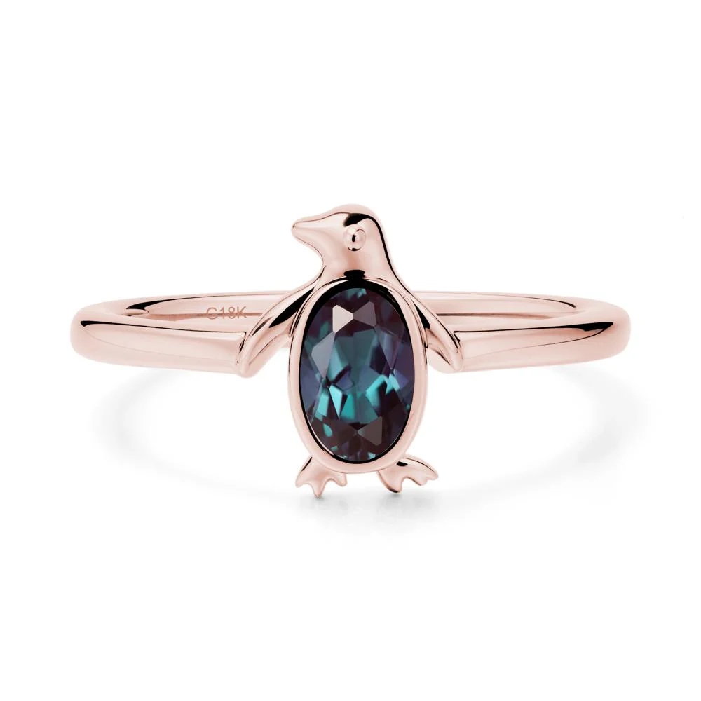 Oval Alexandrite Penguin Ring - Image 4