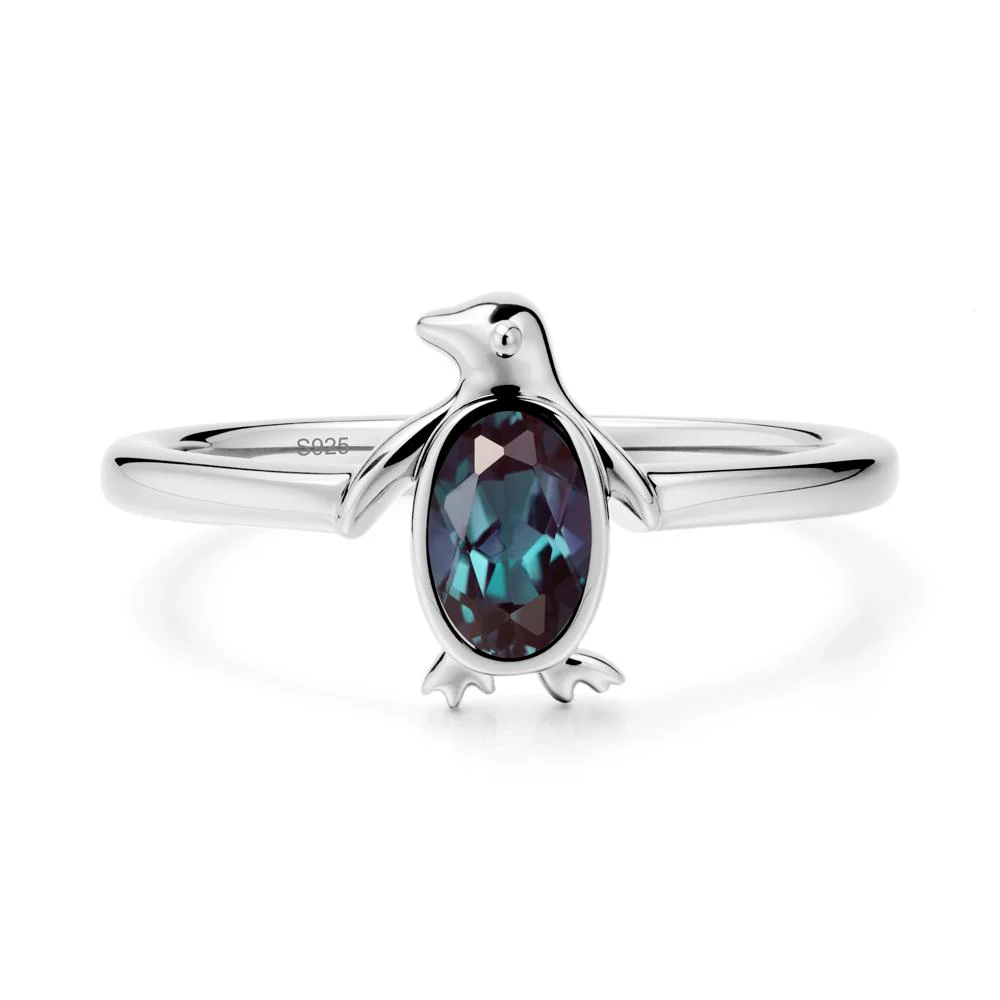 Oval Alexandrite Penguin Ring - Image 9