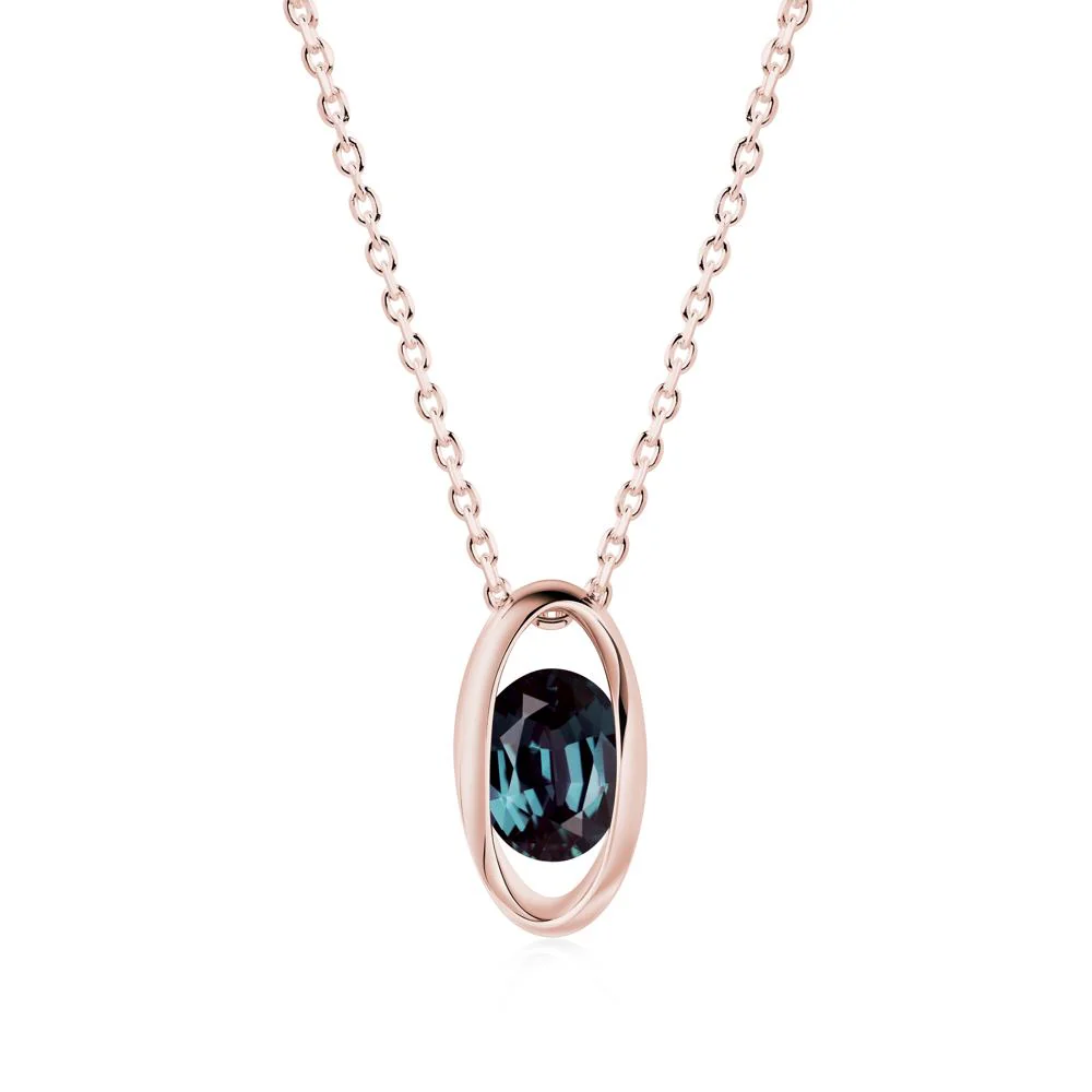 Oval Alexandrite Solitaire Pendant - Image 4