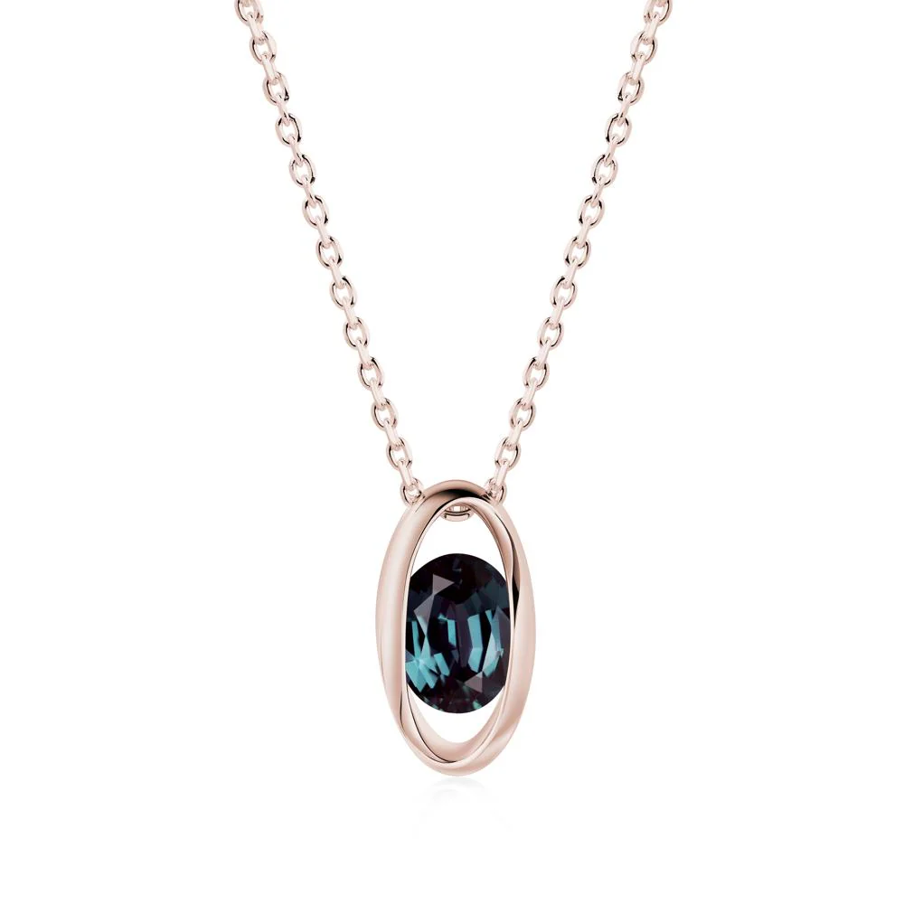 Oval Alexandrite Solitaire Pendant - Image 5