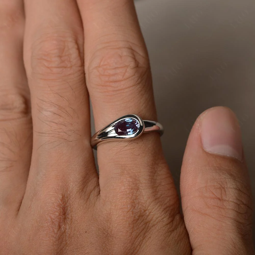 Alexandrite Simple Oval Engagement Ring - Image 13
