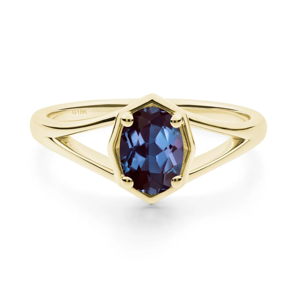 Oval Alexandrite Split Shank Eengagement Ring - Image 4