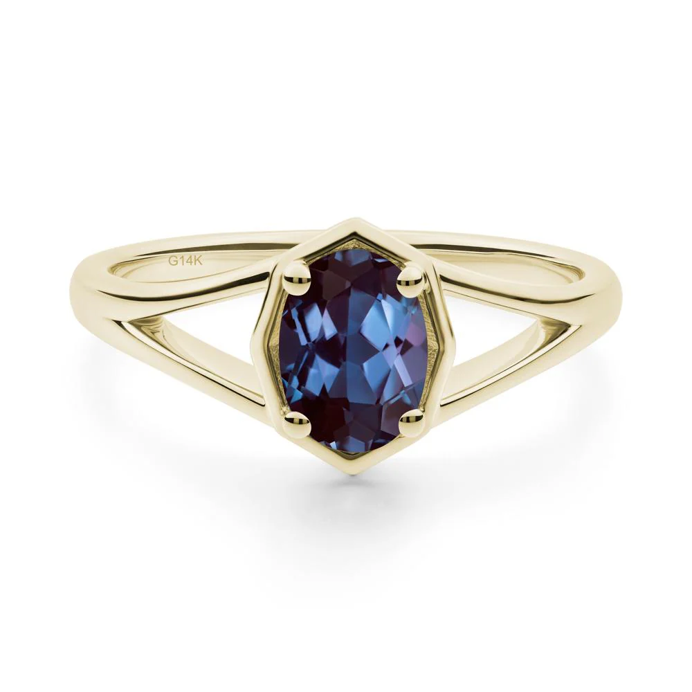 Oval Alexandrite Split Shank Eengagement Ring - Image 6