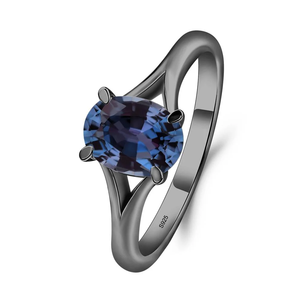 Alexandrite Split Shank Engagement Ring
