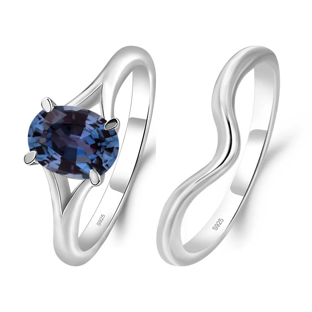 Alexandrite Split Shank Engagement Ring - Image 27