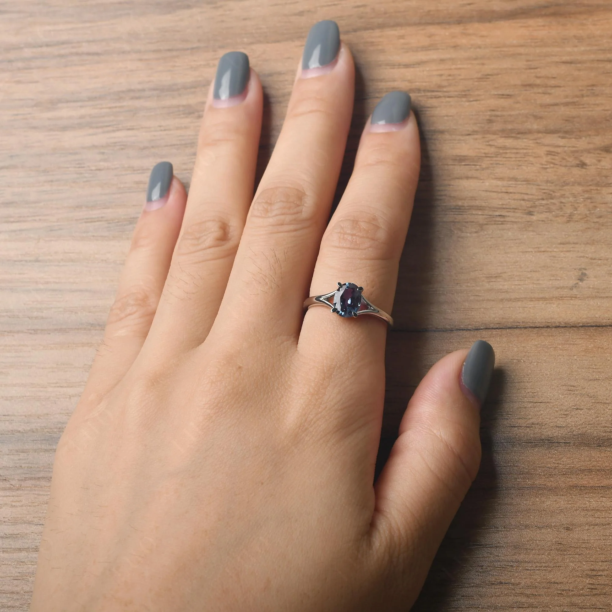 Alexandrite Split Shank Engagement Ring - Image 33